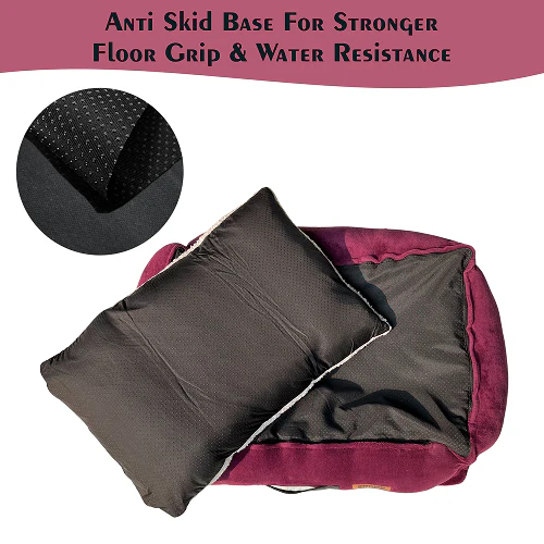 Petter World Ultra Luxury Micro Lounger Bed With Removable Sherpa for Dogs (Mulled Wine) - Image 6