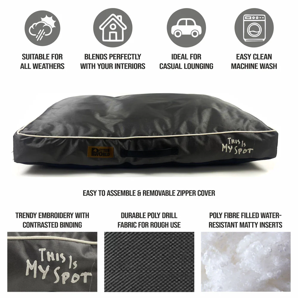 Petter World Waterproof Easy Clean Monsoon Bed with Removable & Washable Cover (Steel Grey) - Image 6
