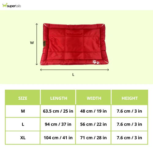 Petter World Waterproof Mat with Padded Perimeters for Dogs (Red) - Image 2