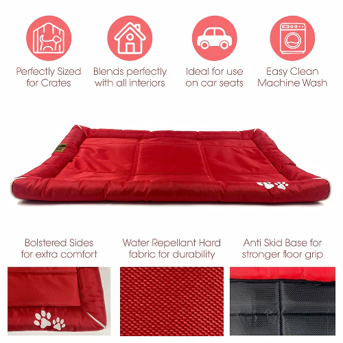 Petter World Waterproof Mat with Padded Perimeters for Dogs (Red) - Image 5