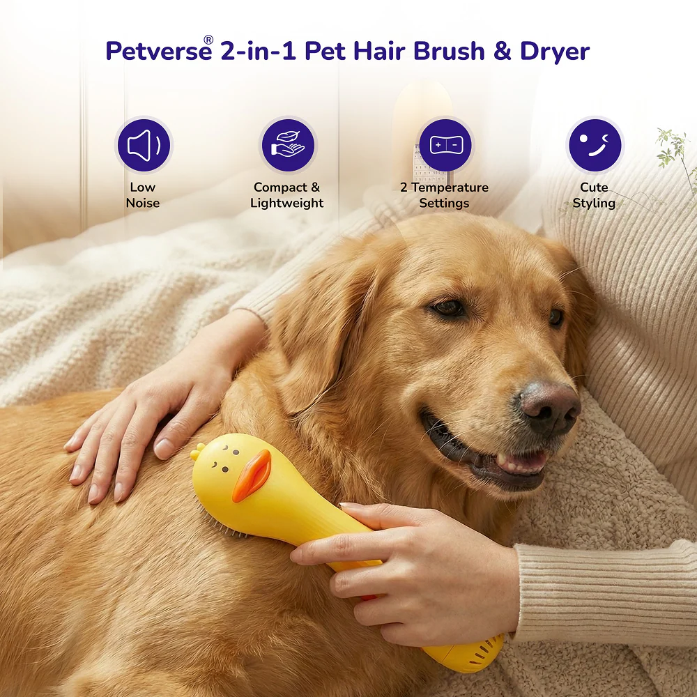 Petverse 2 in 1 Hair Drying & Hair Brush for Dogs & Cats - Image 4