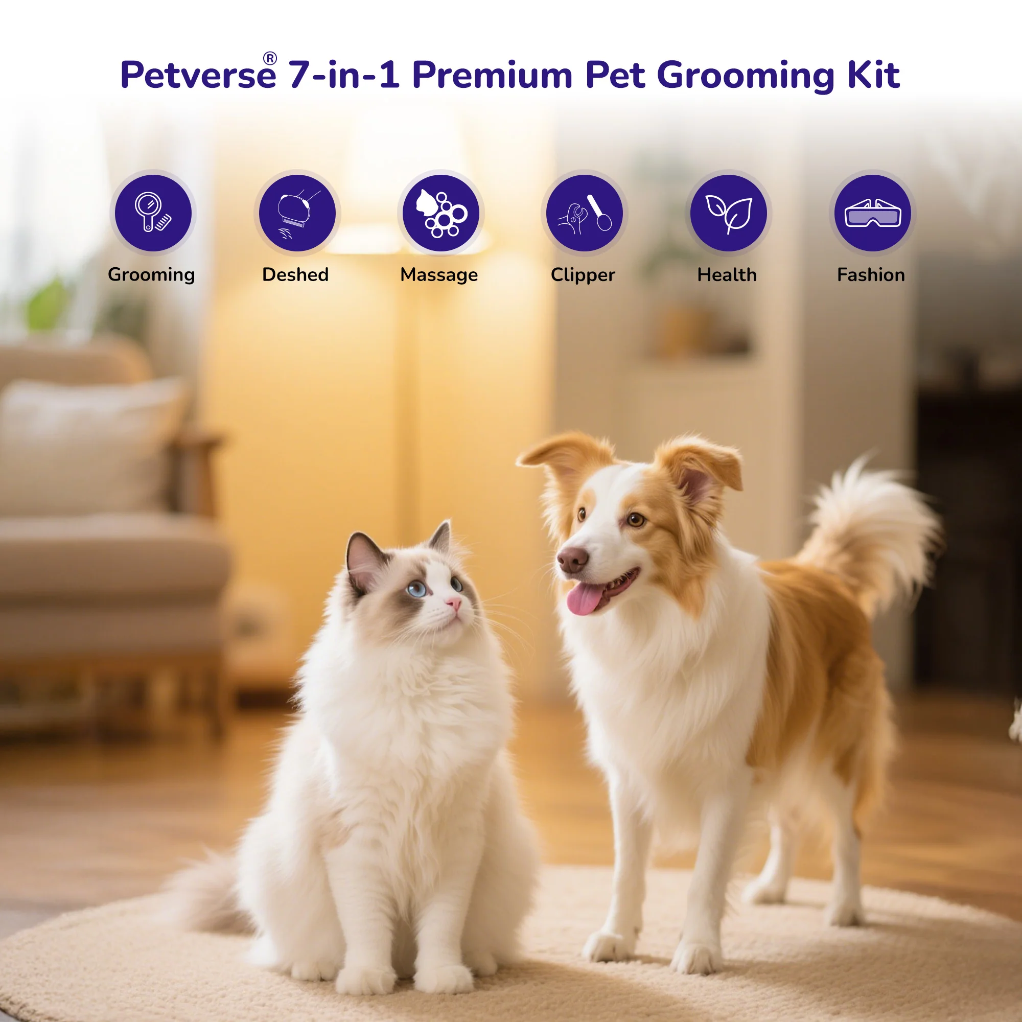 Petverse 7 in 1  Professional Deshedding, Detangling & Nail Care Kit for Dogs & Cats - Image 8