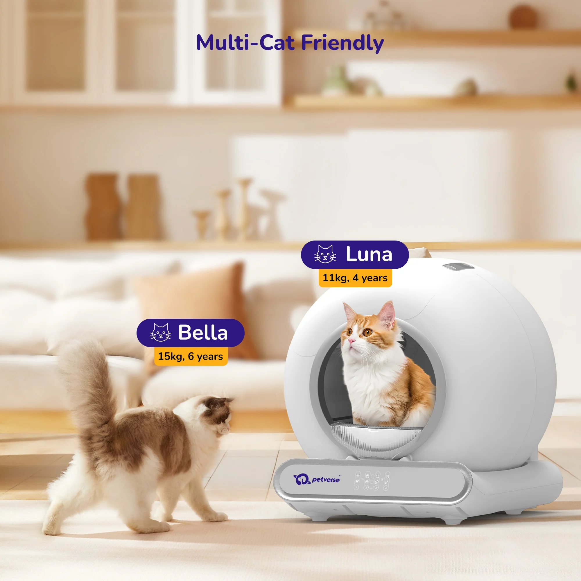 Petverse Pro Automatic Litter Box for Cats (White) - Image 5