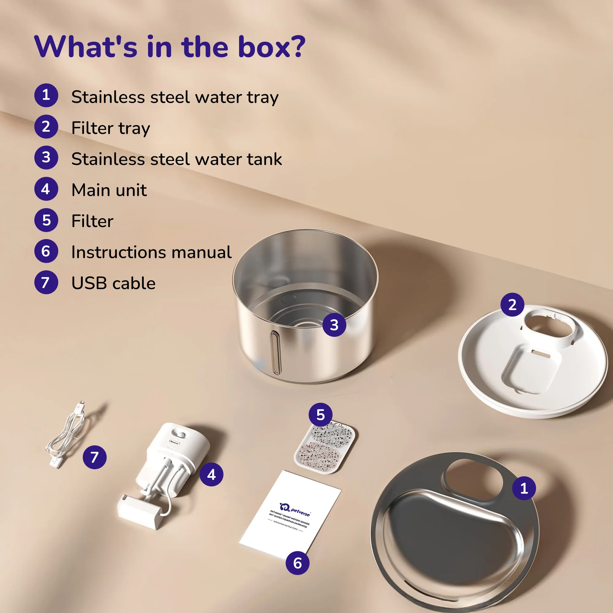 Petverse Smart Motion Sensor Pet Water Fountain for Dogs & Cats (Silver) - Image 10