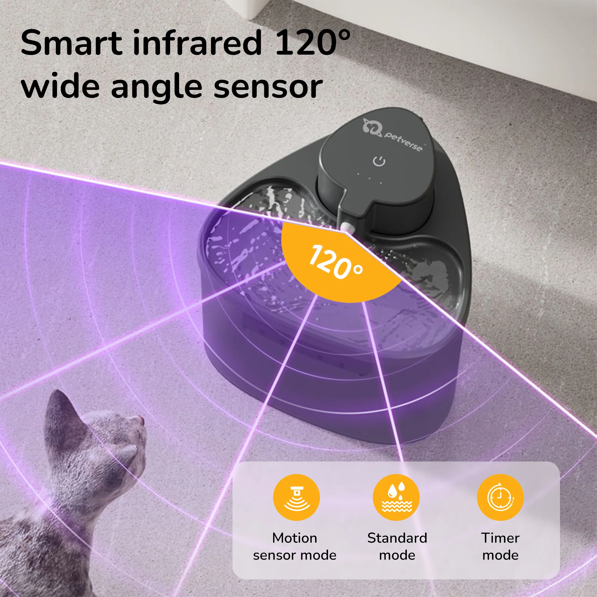 Petverse Wireless Water Fountain for Dogs & Cats (Black) - Image 9