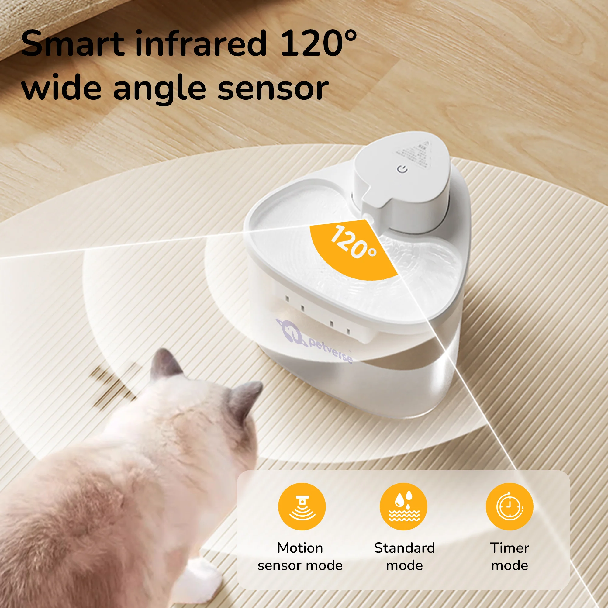 Petverse Wireless Water Fountain for Dogs & Cats (White) - Image 2