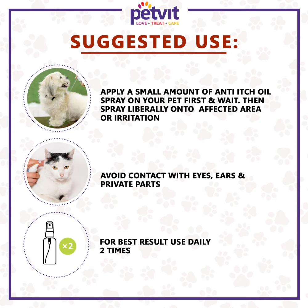 Petvit Anti Itch Oil Spray for Cats & Dogs - Image 3