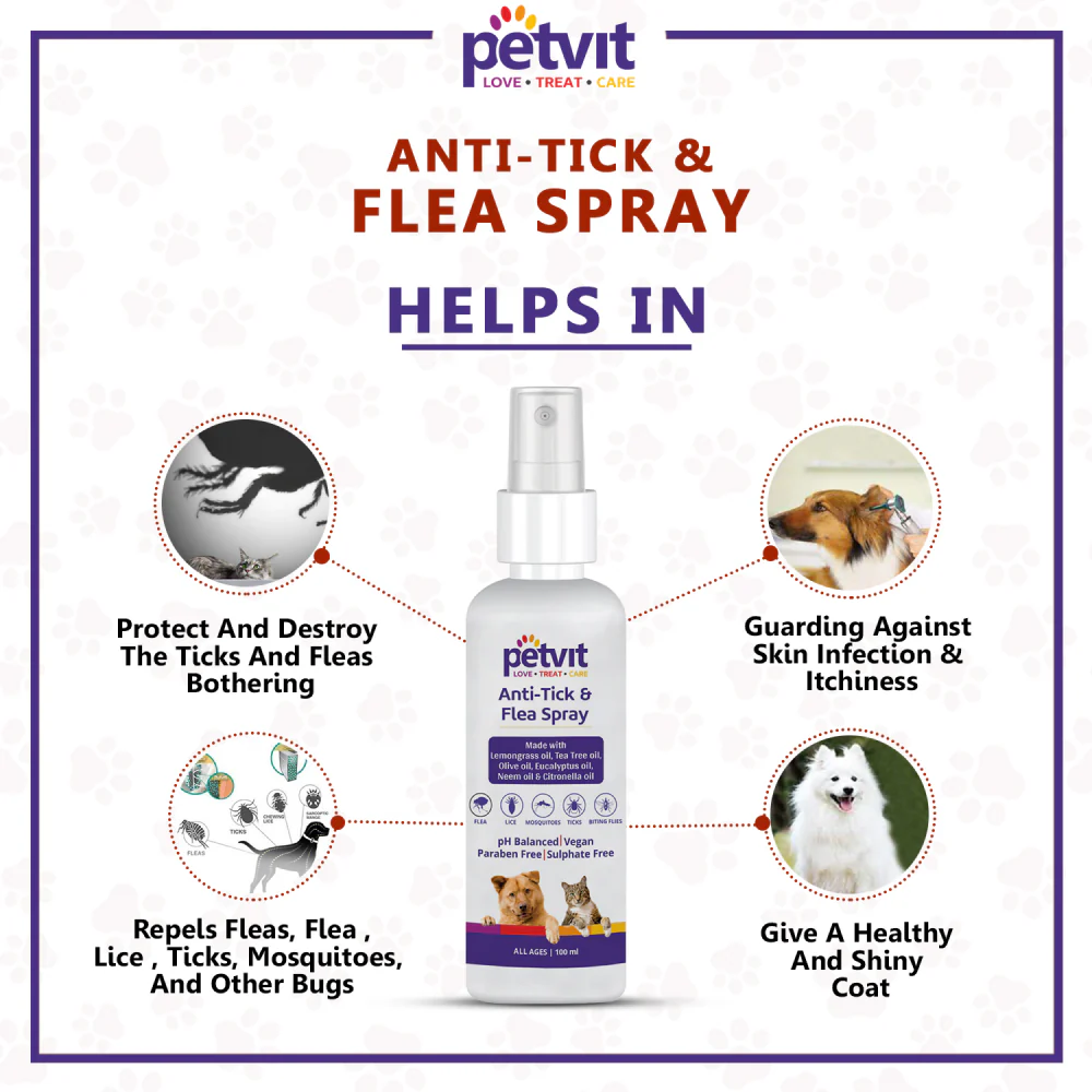 Petvit Anti Tick & Flea Spray for Dogs and Cats - Image 6