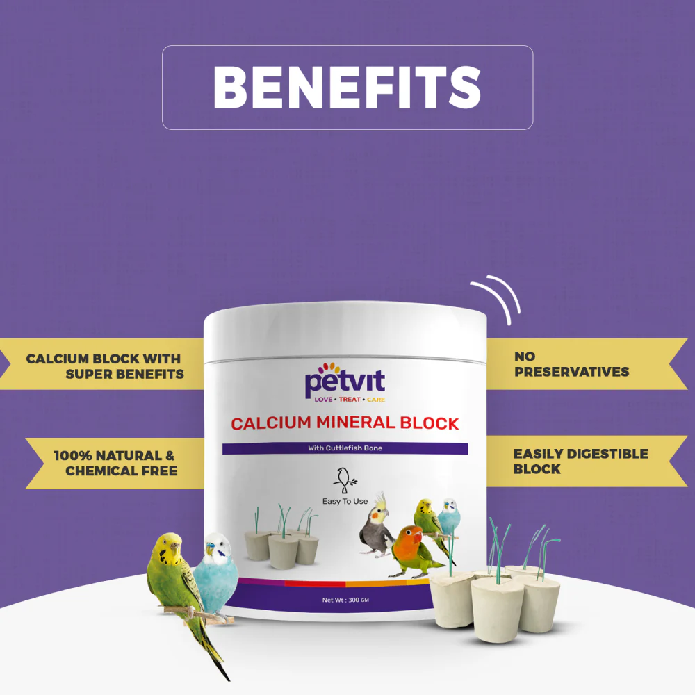Petvit Calcium Mineral Block with Alfalfa Bird Food - Image 3