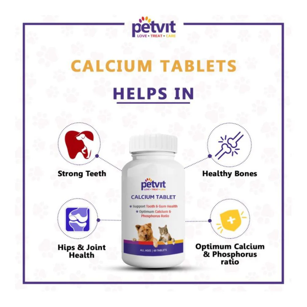 Petvit Calcium Tablets for Dogs and Cats - Image 2