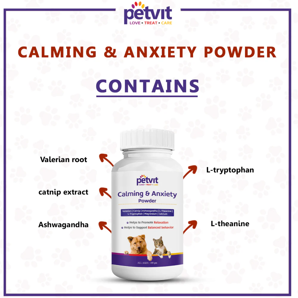 Petvit Calming & Anxiety Powder to Reduce Stress, Aggression & Anxiety for Dogs and Cats - Image 5