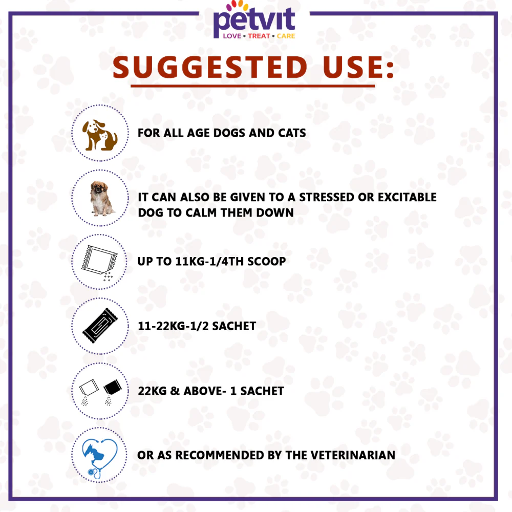 Petvit Calming & Anxiety Powder to Reduce Stress, Aggression & Anxiety for Dogs and Cats - Image 6