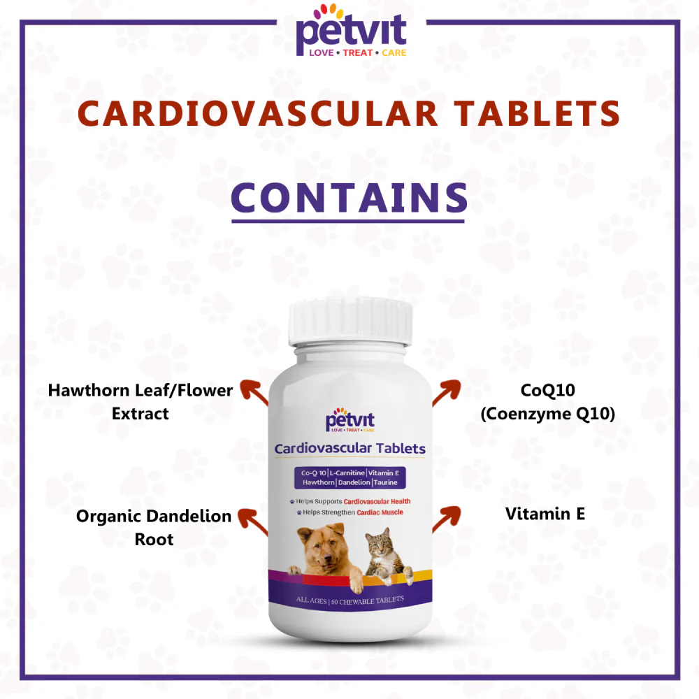 Petvit Cardiovascular Tablets, Coenzyme Q 10 Supplements for Dogs and Cats - Image 4