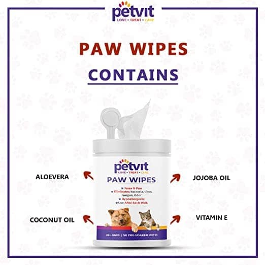 Petvit Ear Cleansing Wipes and Paw & Nose Wipes for Dogs and Cats Combo - Image 11