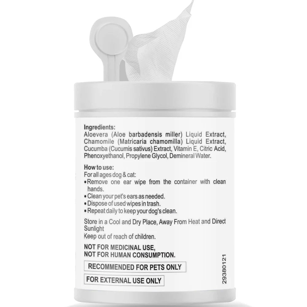 Petvit Ear Cleansing Wipes and Paw & Nose Wipes for Dogs and Cats Combo - Image 4