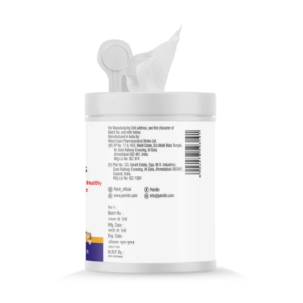 Petvit Eye Tear Stain Remover Wipes for Dogs and Cats - Image 7