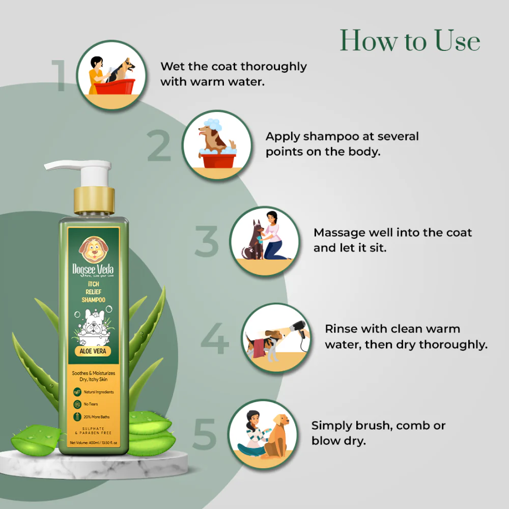 Petvit Itch Wipes and Dogsee Veda ITCH RELIEF Aloe Vera Shampoo for Dogs Combo - Image 16
