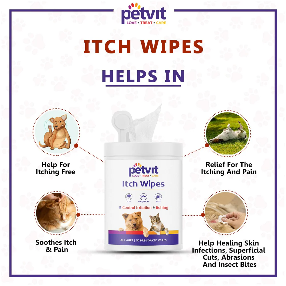 Petvit Itch Wipes for Dogs and Cats - Image 3