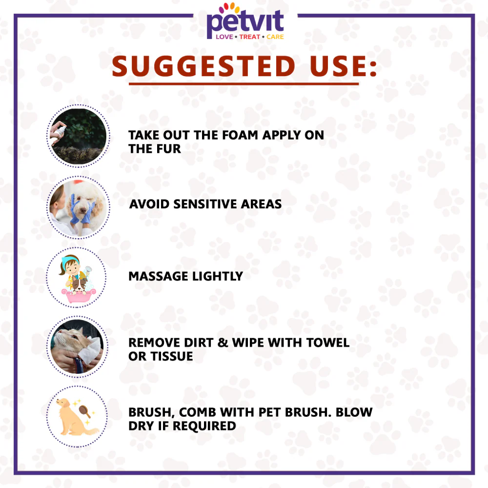 Petvit Oatmeal Waterless Shampoo for Dogs and Cats - Image 3
