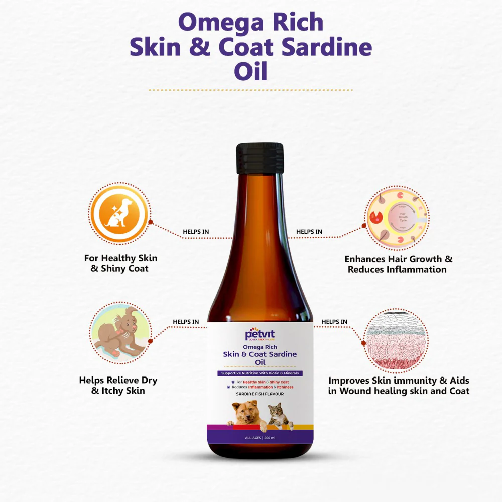 Petvit Omega Rich Skin & Coat Sardine Oil for Dogs and Cats - Image 4