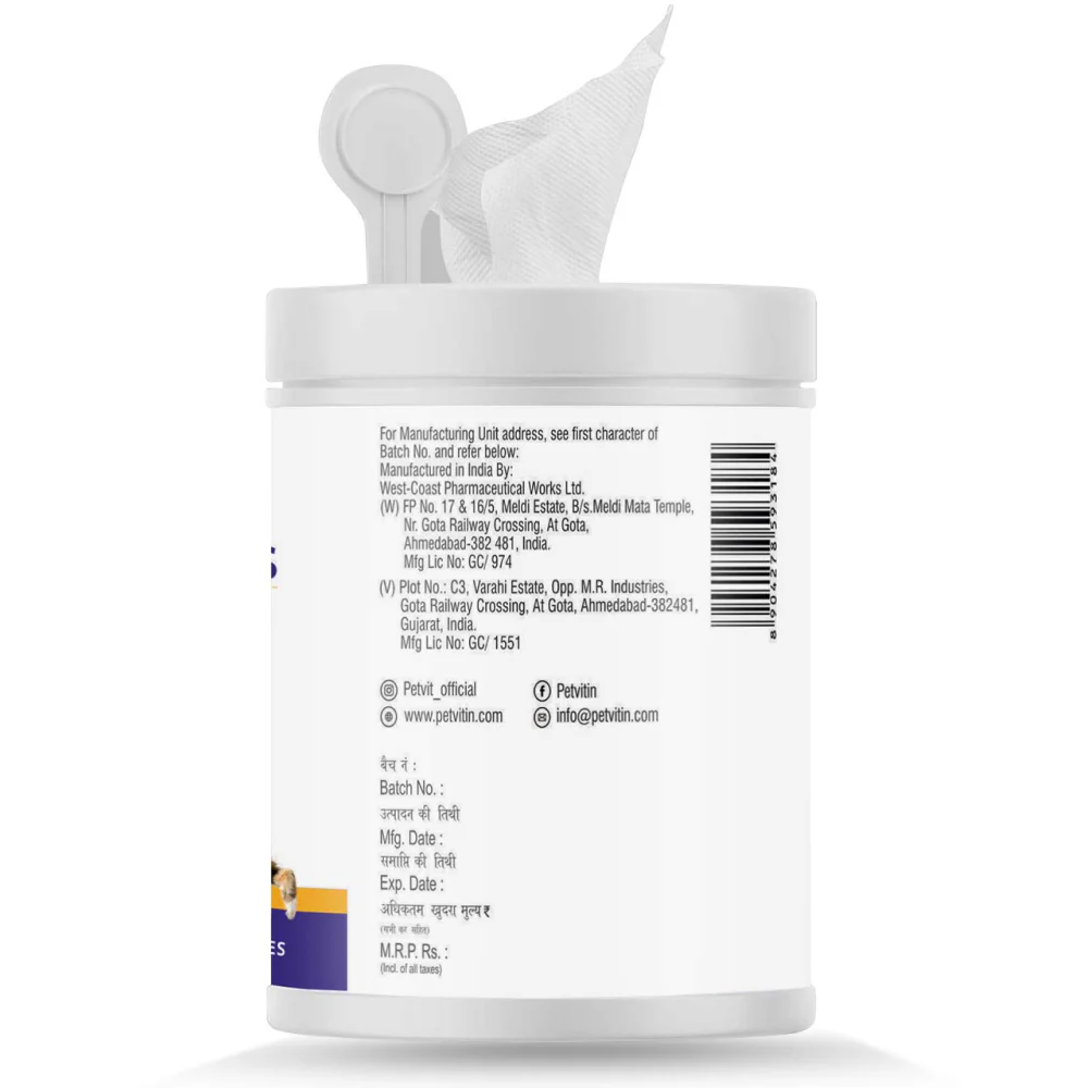 Petvit Sanitizing & Grooming Wipes for Dogs and Cats - Image 2