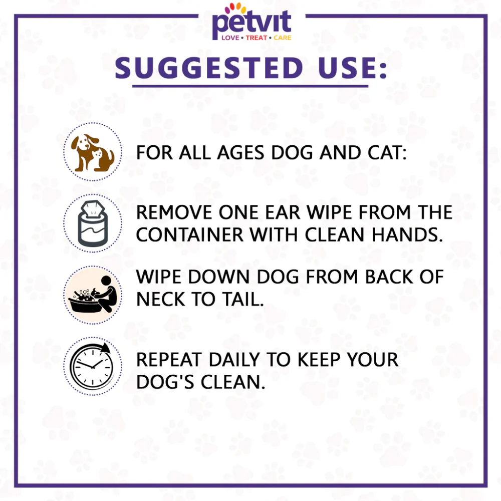 Petvit Sanitizing & Grooming Wipes for Dogs and Cats - Image 5