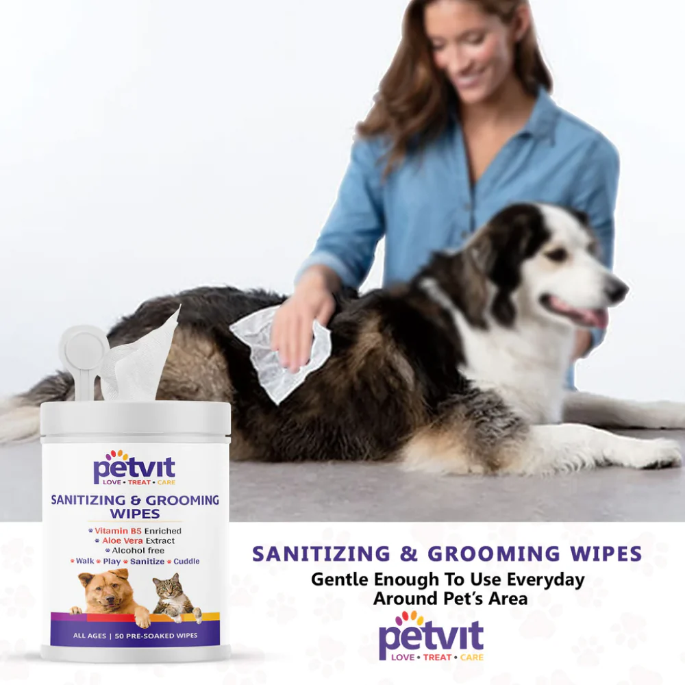 Petvit Sanitizing & Grooming Wipes for Dogs and Cats - Image 6
