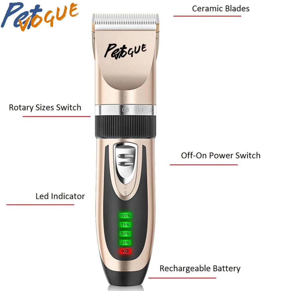PetVogue Cordless Rechargeable Hair Trimmer for Dogs and Cats - Image 2