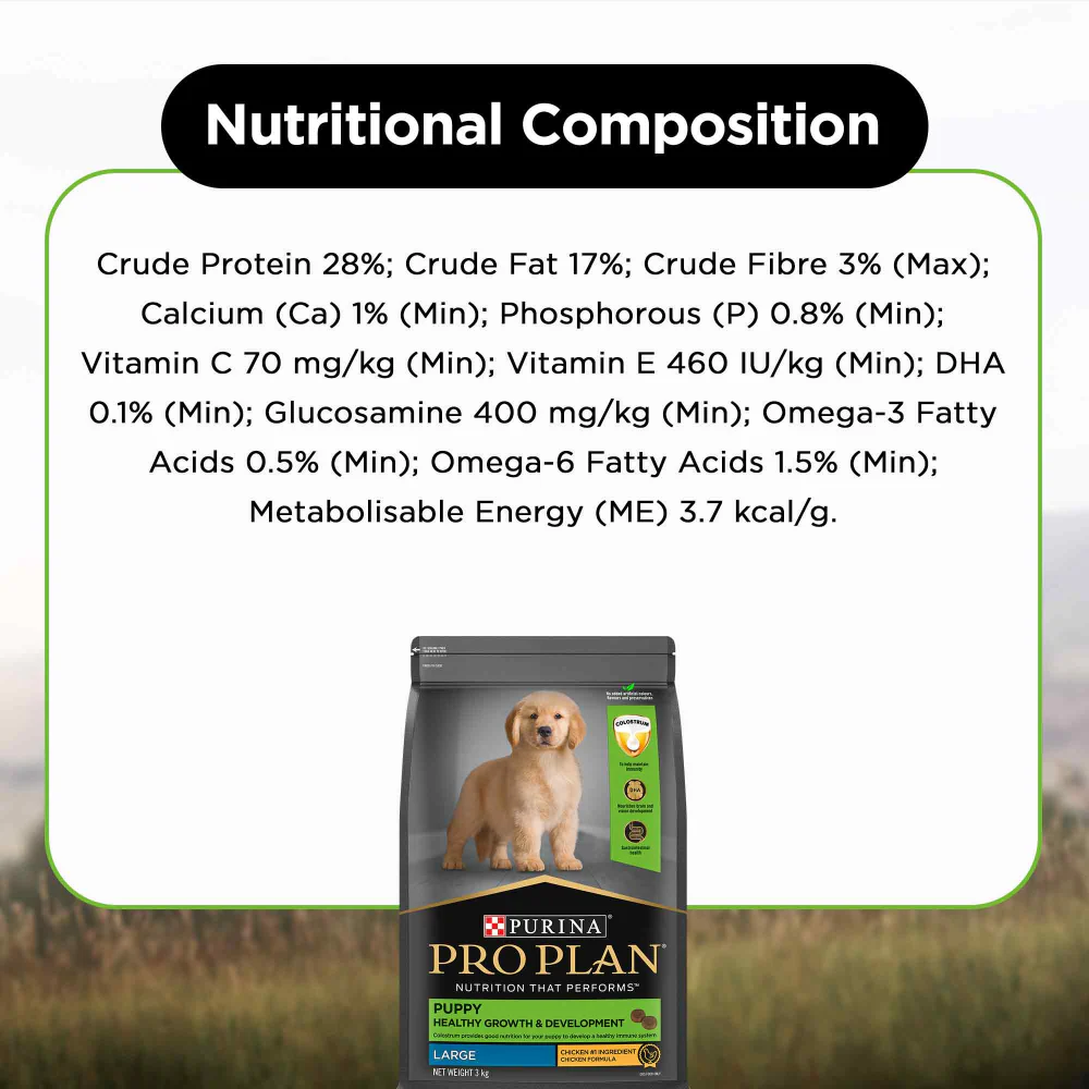 Pro Plan Chicken Large Breed Puppy Dog Dry Food (New Improved Formula) - Image 3