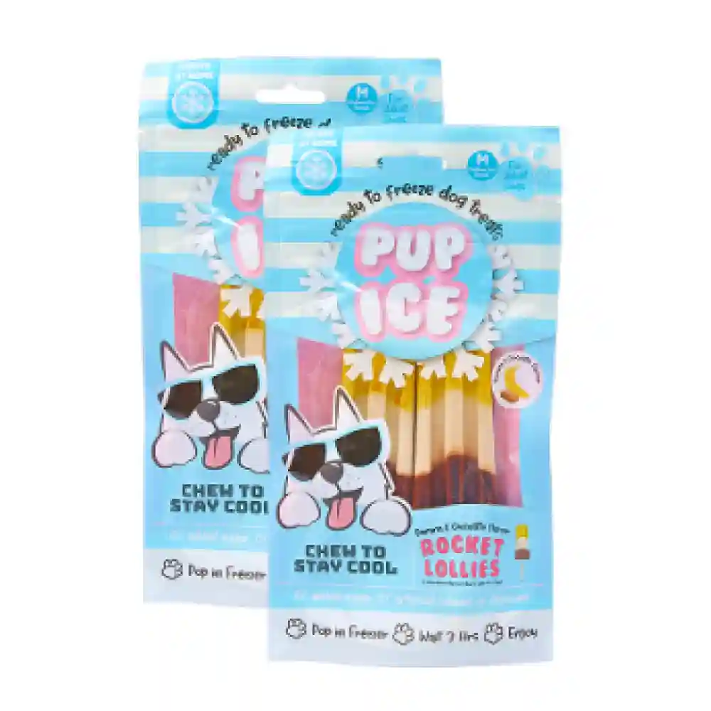 Pup Ice Chocolate and Banana Flavoured Rocket Lollies Dog Treat - Image 7