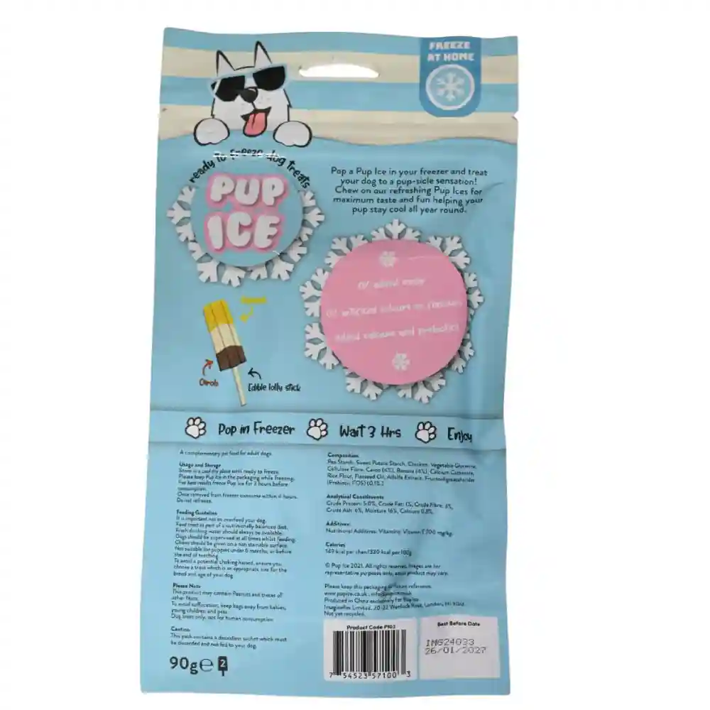 Pup Ice Chocolate and Banana Flavoured Rocket Lollies Dog Treat - Image 8