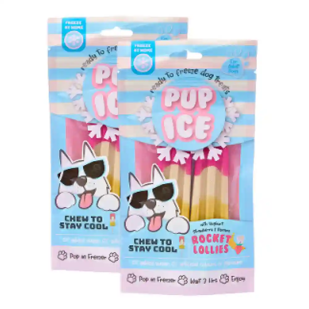 Pup Ice Strawberry and Banana Flavoured Rocket Lollies Dog Treat - Image 7
