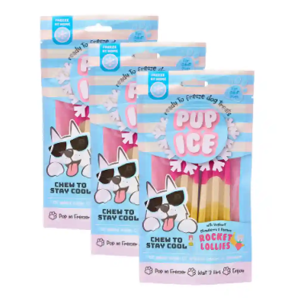 Pup Ice Strawberry and Banana Flavoured Rocket Lollies Dog Treat - Image 8