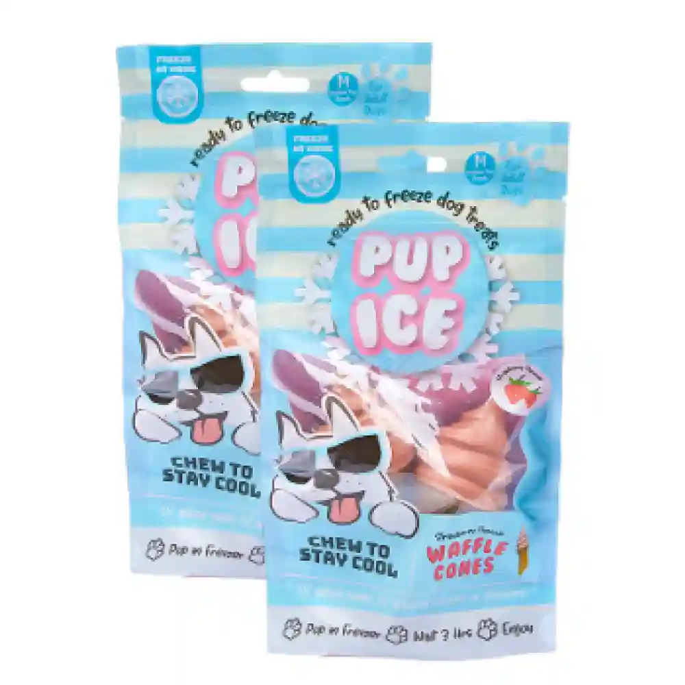 Pup Ice Strawberry Flavoured Waffle Cones Dog Treat - Image 7