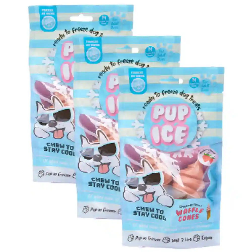Pup Ice Strawberry Flavoured Waffle Cones Dog Treat - Image 8