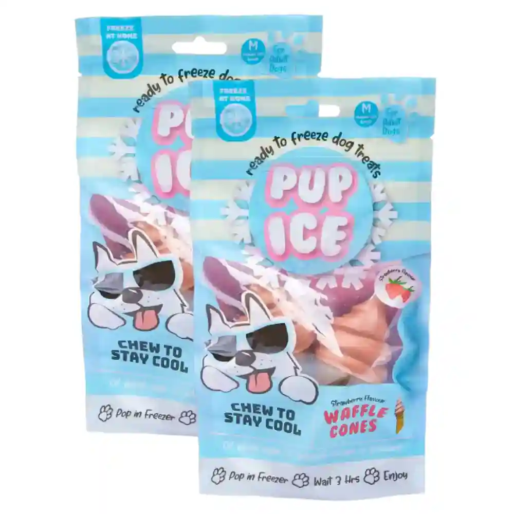 Pup Ice Vanilla and Peanut Butter Flavoured Waffle Cones Dog Treat - Image 8