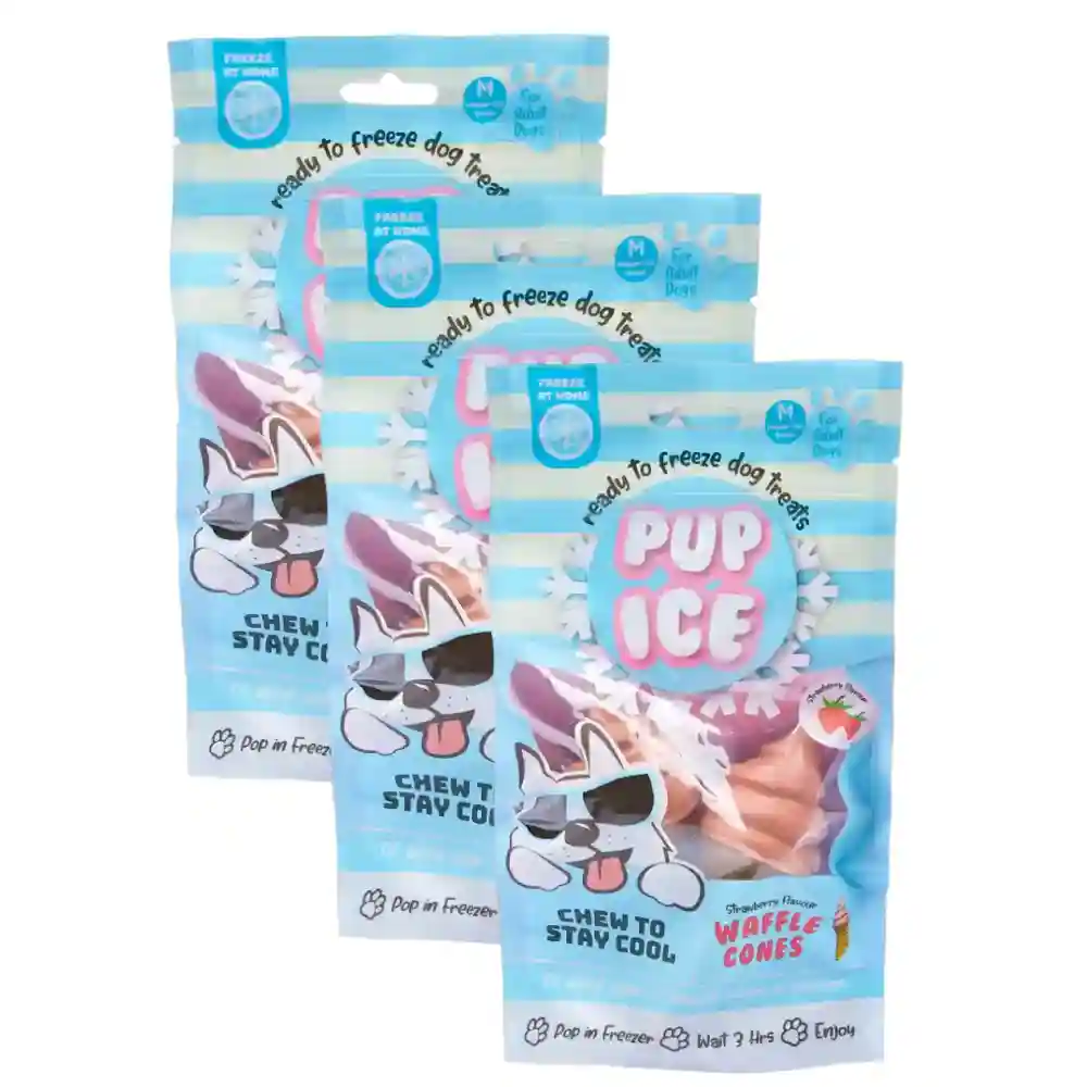 Pup Ice Vanilla and Peanut Butter Flavoured Waffle Cones Dog Treat - Image 9