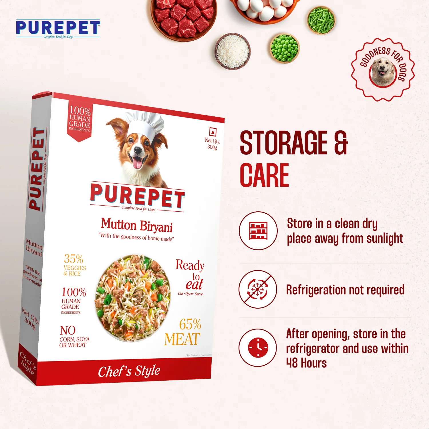 Purepet Chicken and Mutton Biryani Fresh Food For Dogs - Image 7