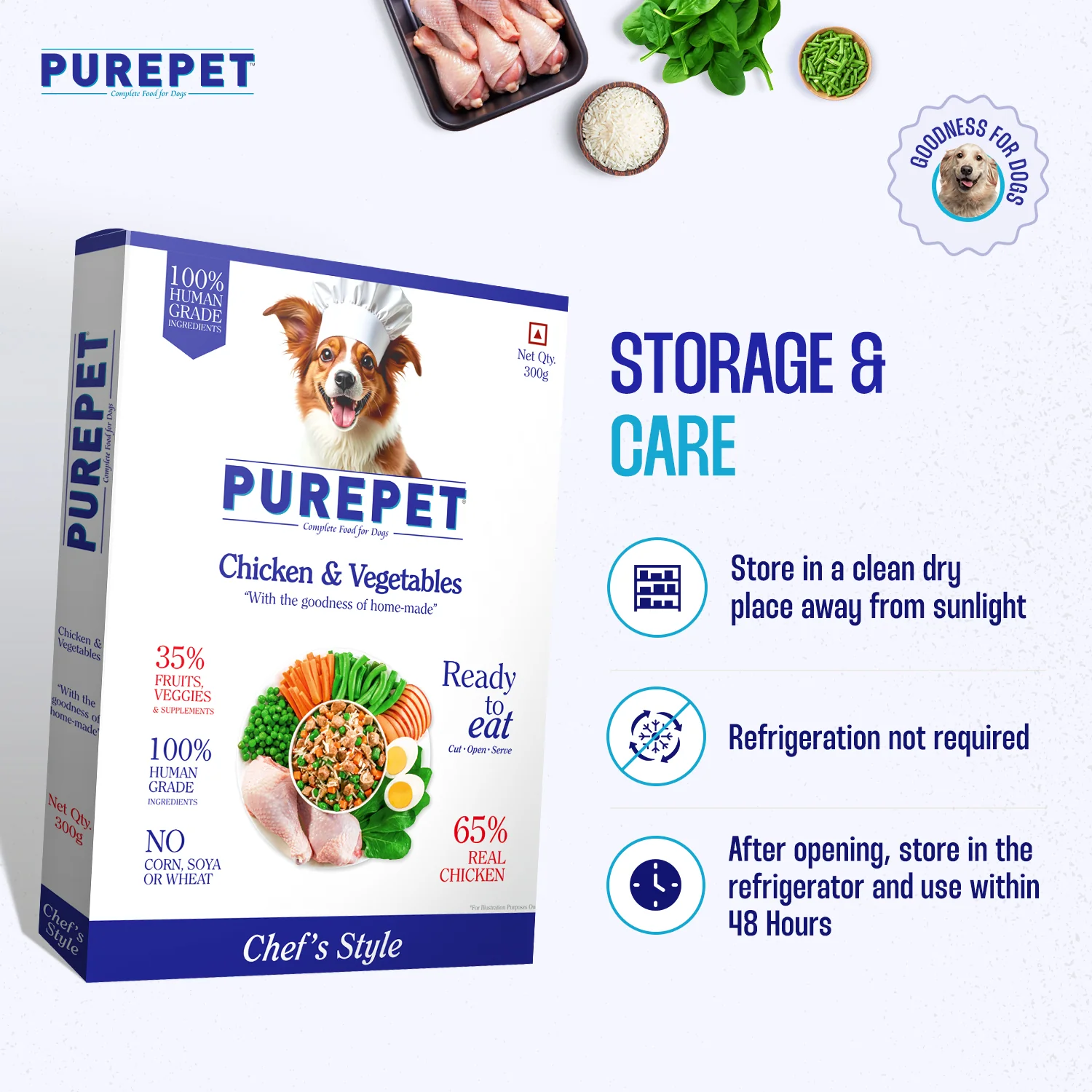 Purepet Chicken and Pumpkin & Chicken and Vegetable Biryani Fresh Food for Dogs Combo - Image 17