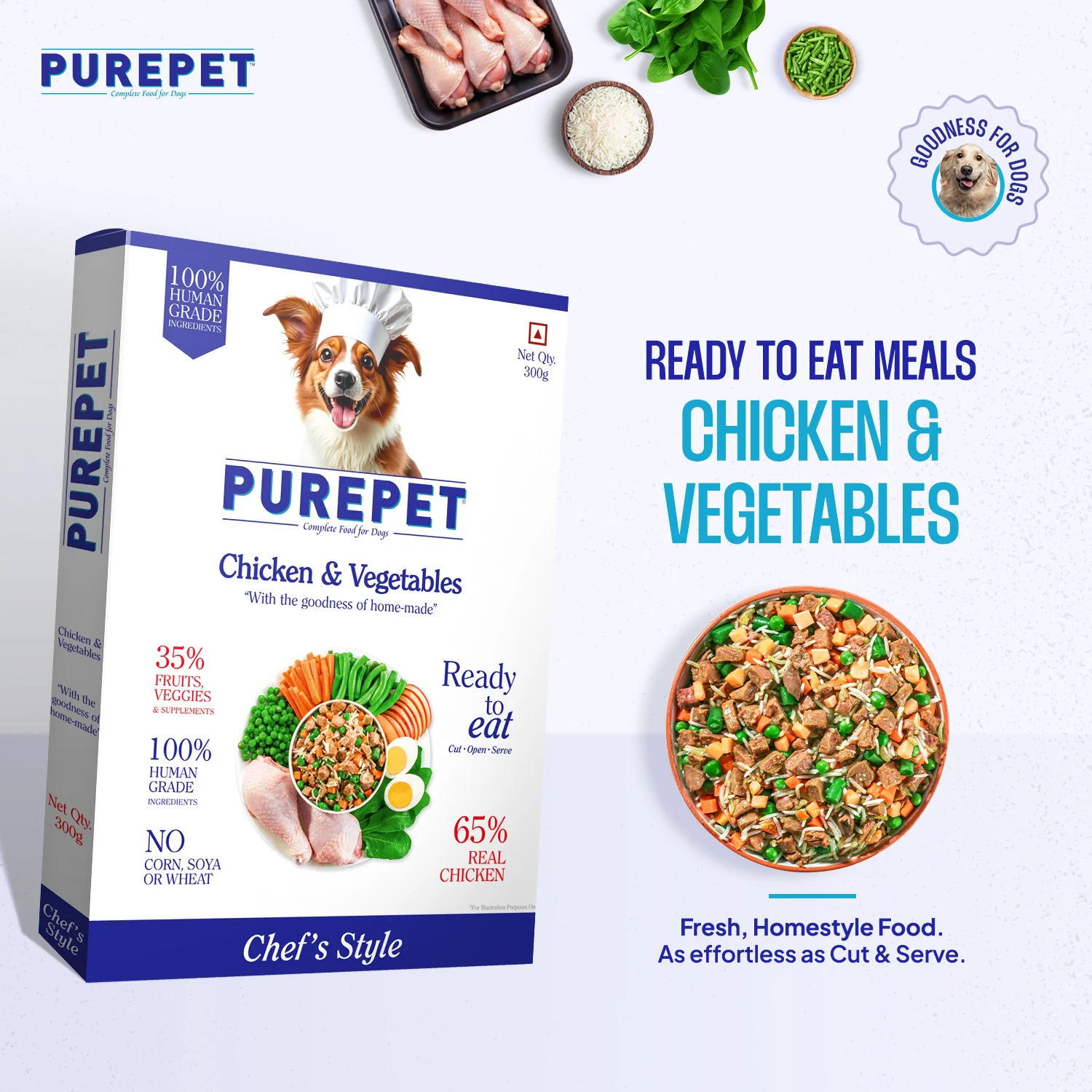 Purepet Chicken and Vegetable Biryani Fresh Food For Dogs - Image 5