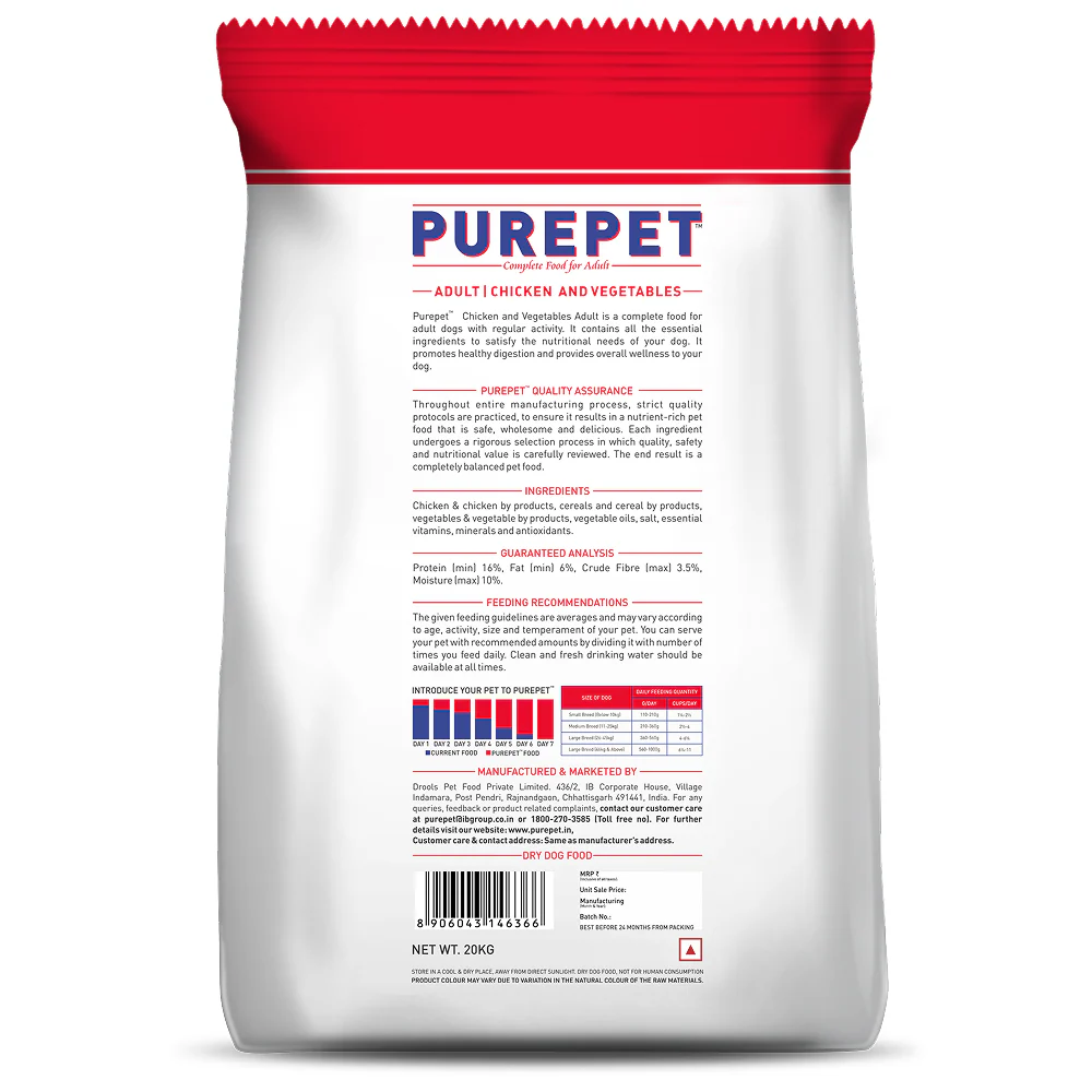 Purepet Chicken & Vegetable Adult Dog Dry Food - Image 16