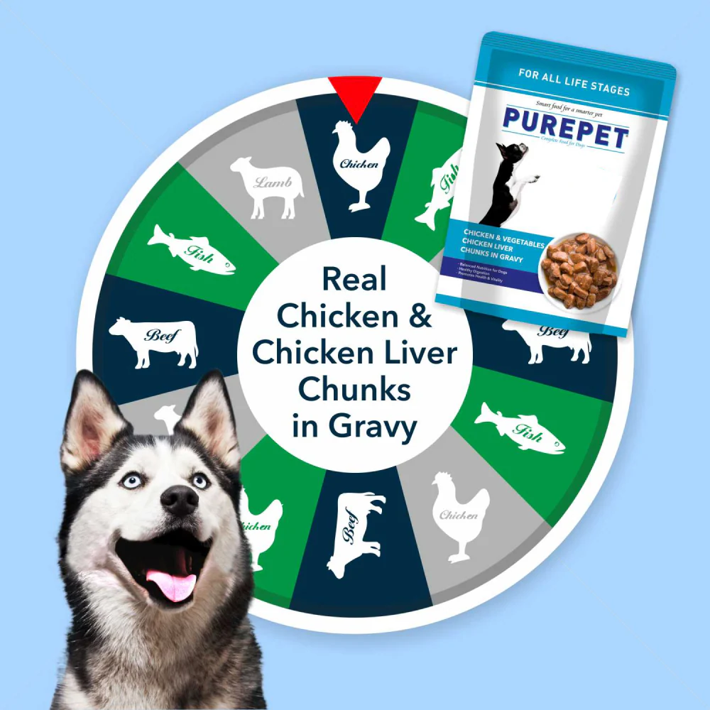 Purepet Chicken & Vegetable Chunks in Gravy Adult Dog Wet Food - Image 3