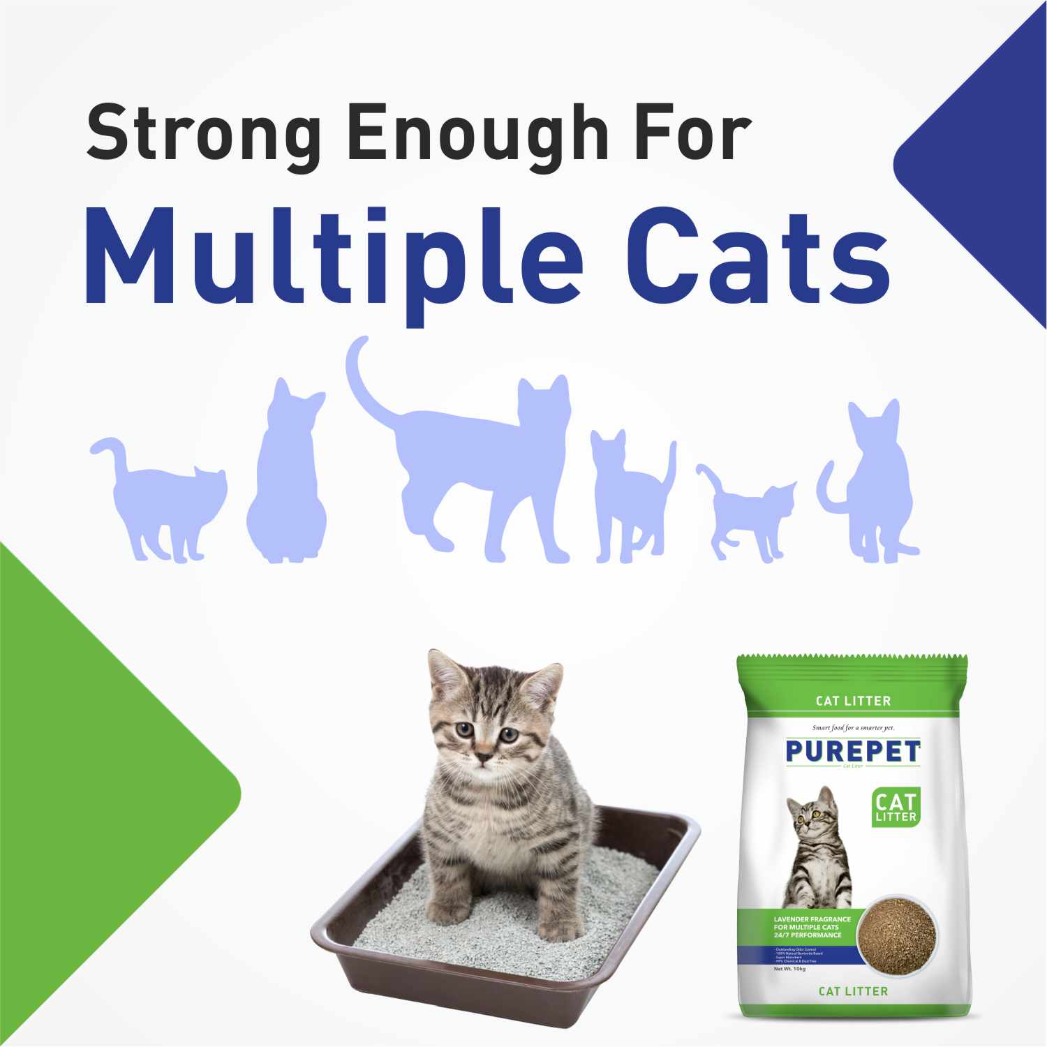 Purepet Lavender Scented and Petcrux Lavender & Lemon Scented Smart Clumping Cat Litter Combo (1+1) - Image 8