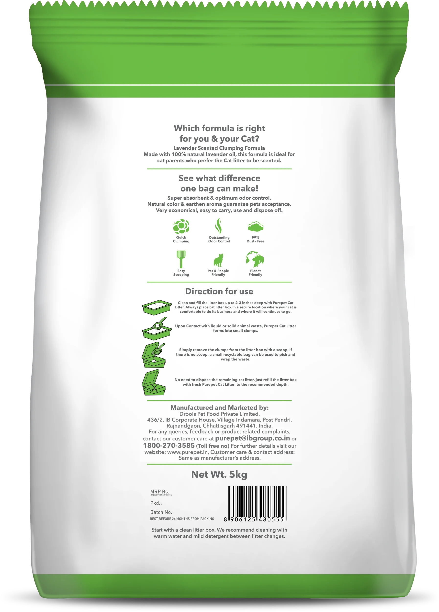 Purepet Lavender Scented Clumping Cat Litter - Image 13