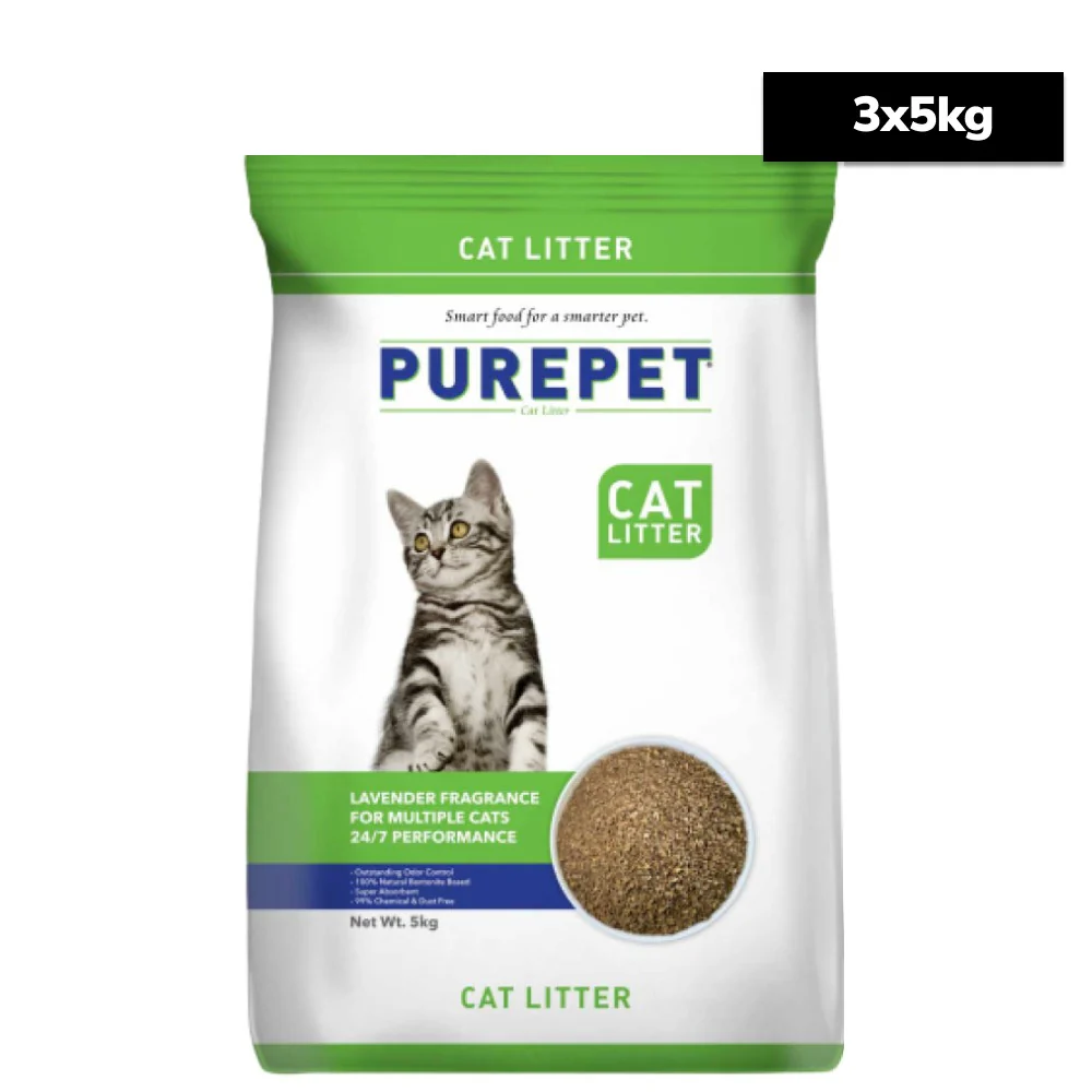 Purepet Lavender Scented Clumping Cat Litter - Image 2