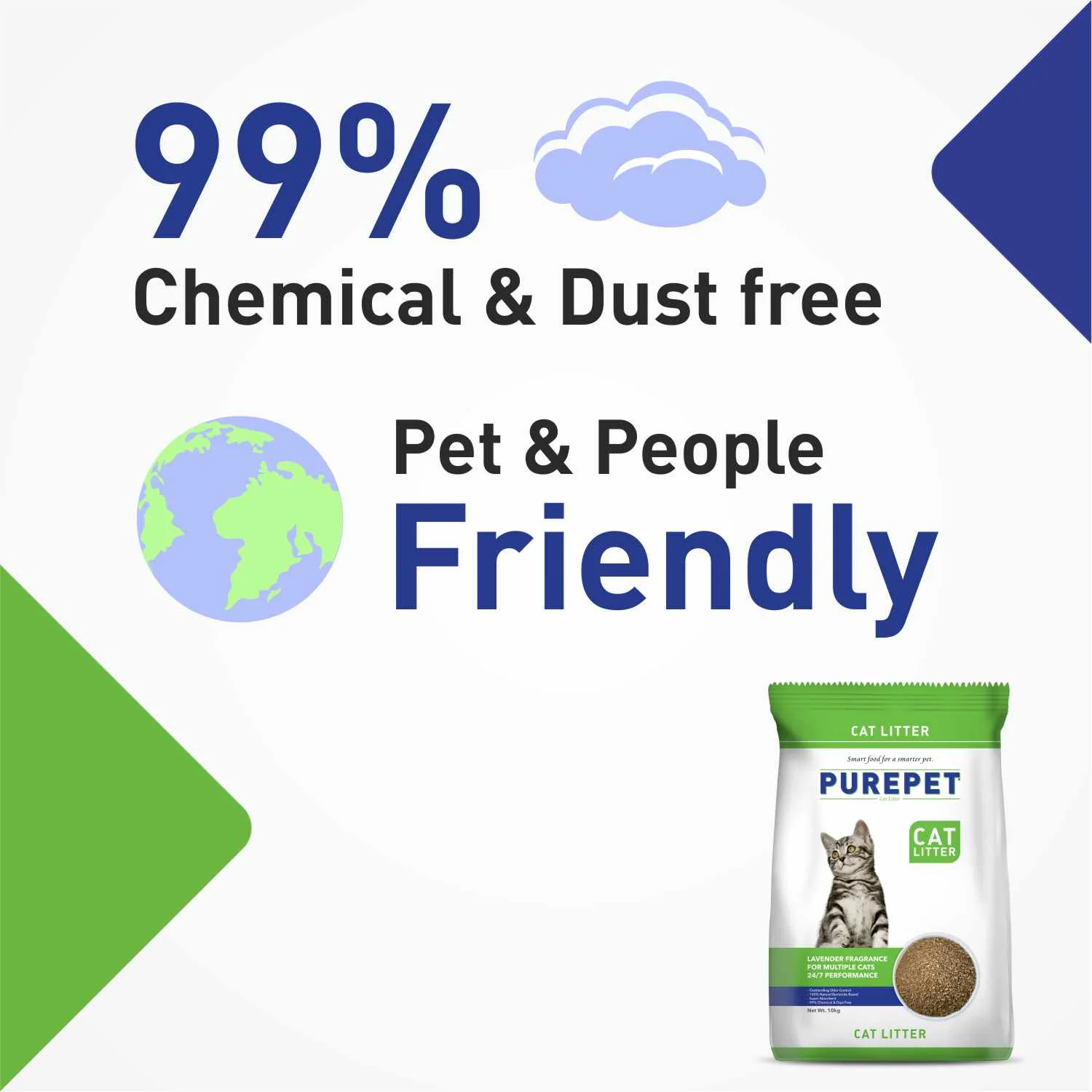 Purepet Lavender Scented Clumping Cat Litter - Image 9