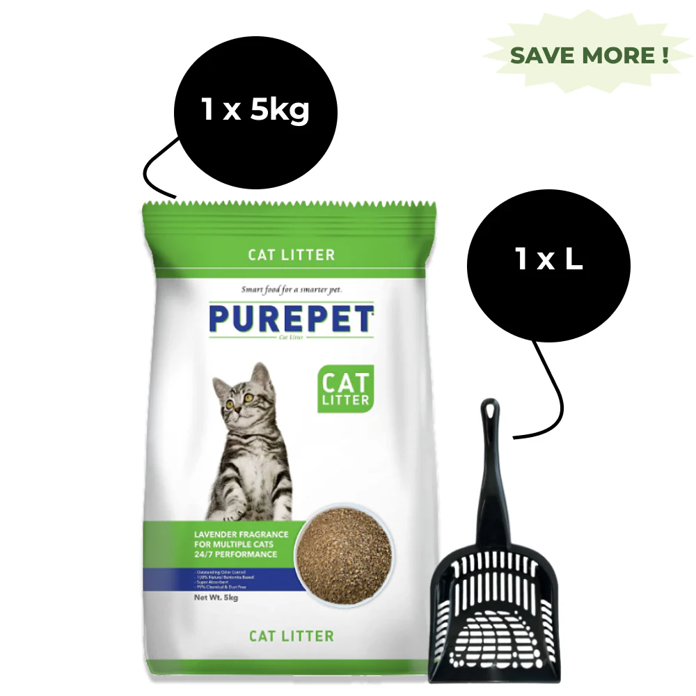 Purepet Lavender Scented Clumping Cat Litter and M Pets Cat Litter Scoop (Black) Combo - Image 10