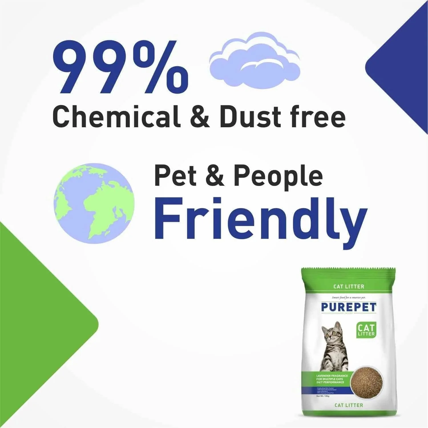 Purepet Lavender Scented Clumping Cat Litter and M Pets Cat Litter Scoop (Black) Combo - Image 6