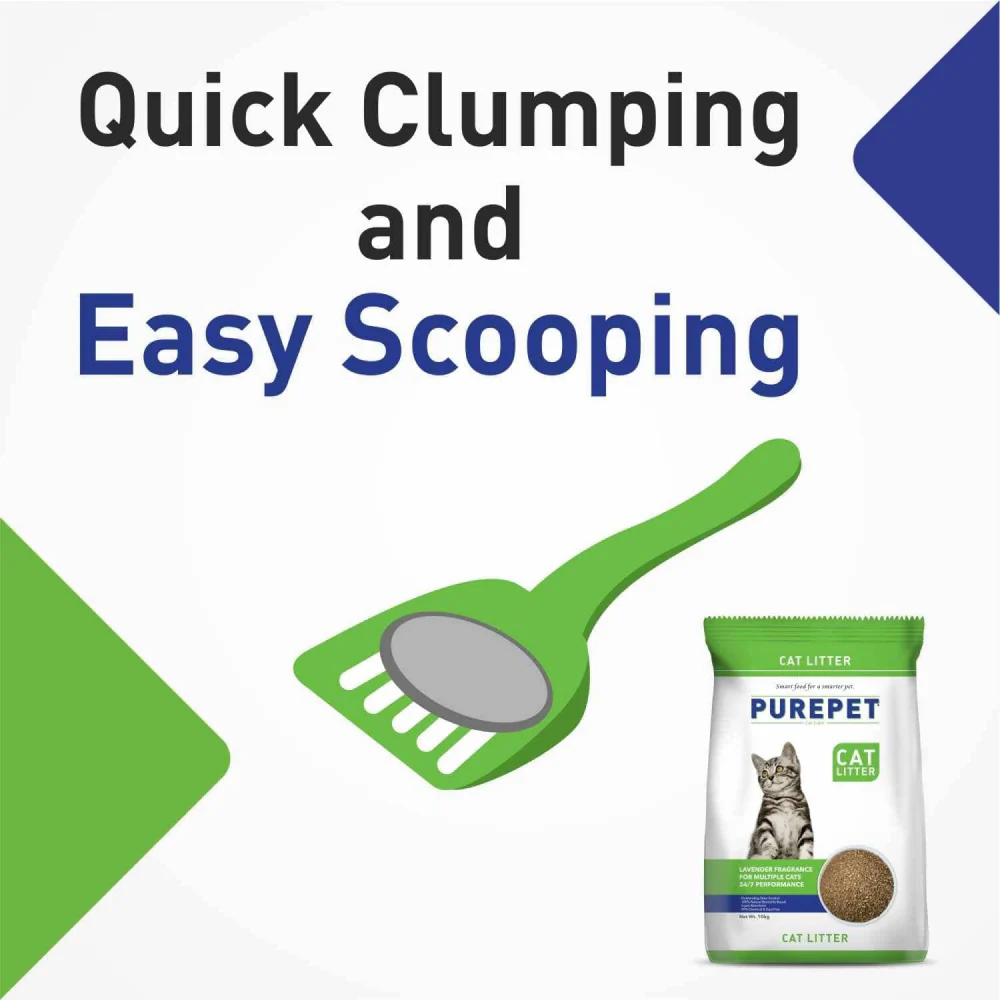 Purepet Lavender Scented Clumping Cat Litter and Petcrux Scoopable Montonite Jasmine Scented Cat Litter in Reusable Jute Bag (5kg + 5kg) - Image 10