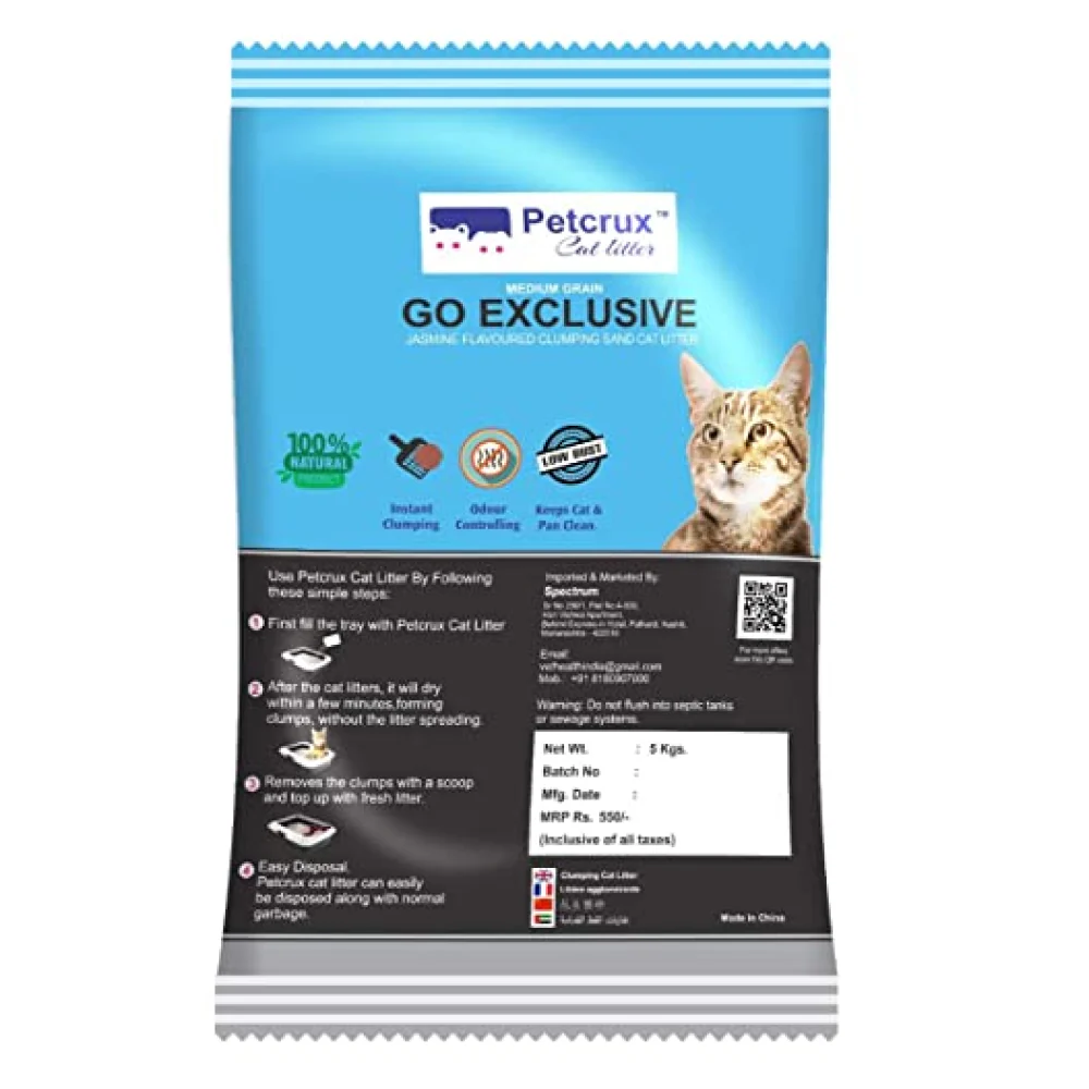 Purepet Lavender Scented Clumping Cat Litter and Petcrux Scoopable Montonite Jasmine Scented Cat Litter in Reusable Jute Bag (5kg + 5kg) - Image 5